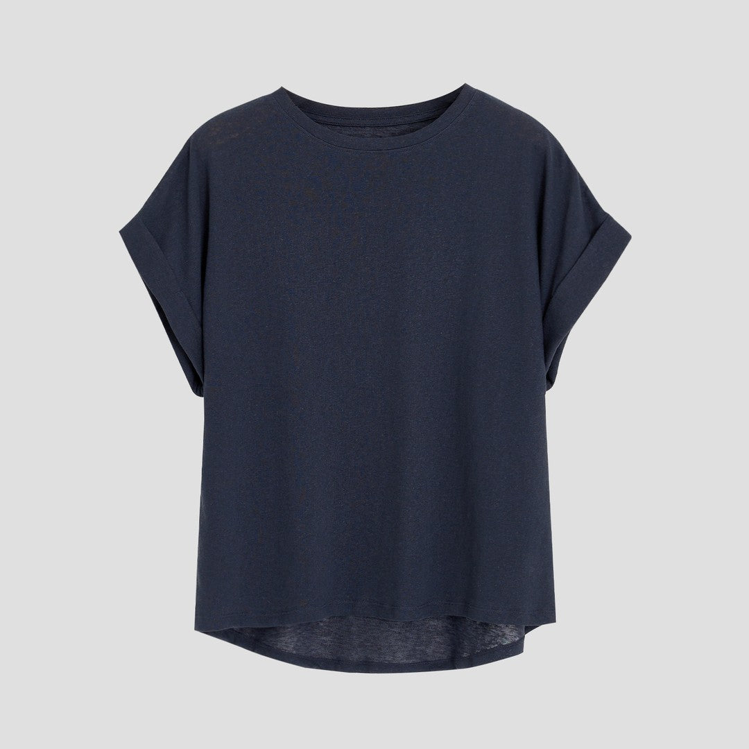 Mono Women's Cotton Linen Short Sleeve T-Shirt