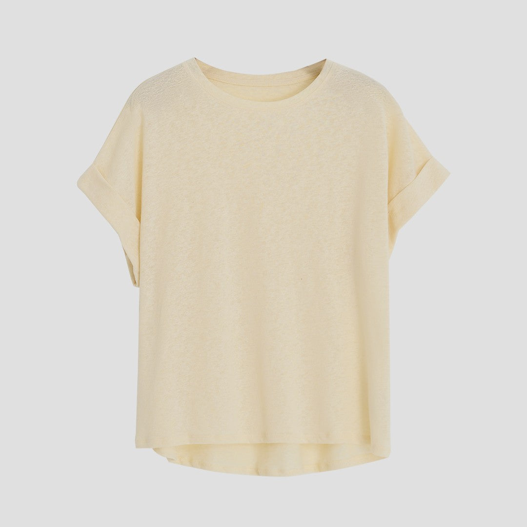 Mono Women's Cotton Linen Short Sleeve T-Shirt