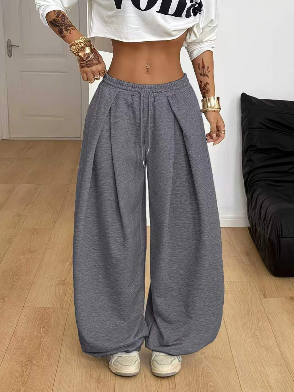 Mono High Waisted Loose Wide Leg Sweatpants