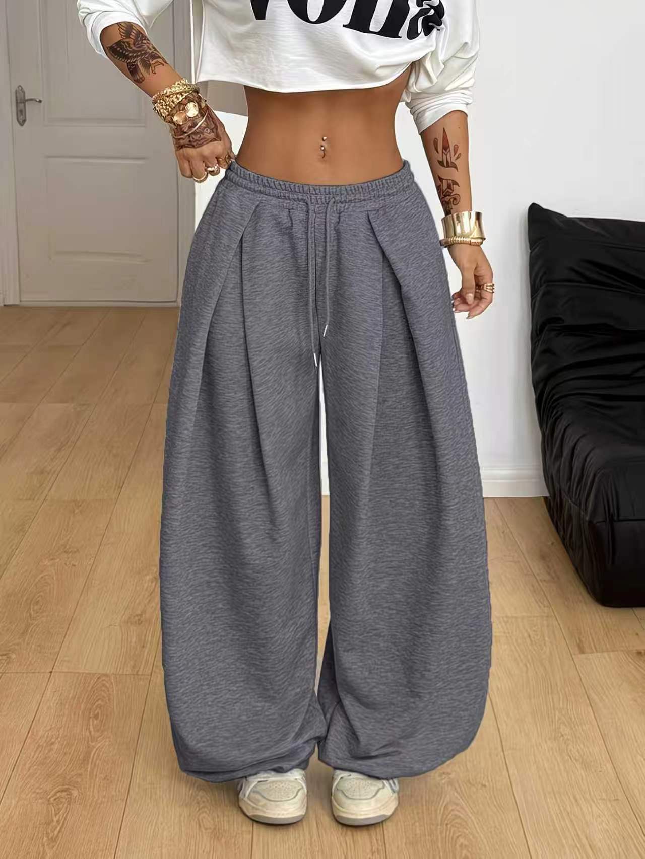 Mono High Waisted Loose Wide Leg Sweatpants