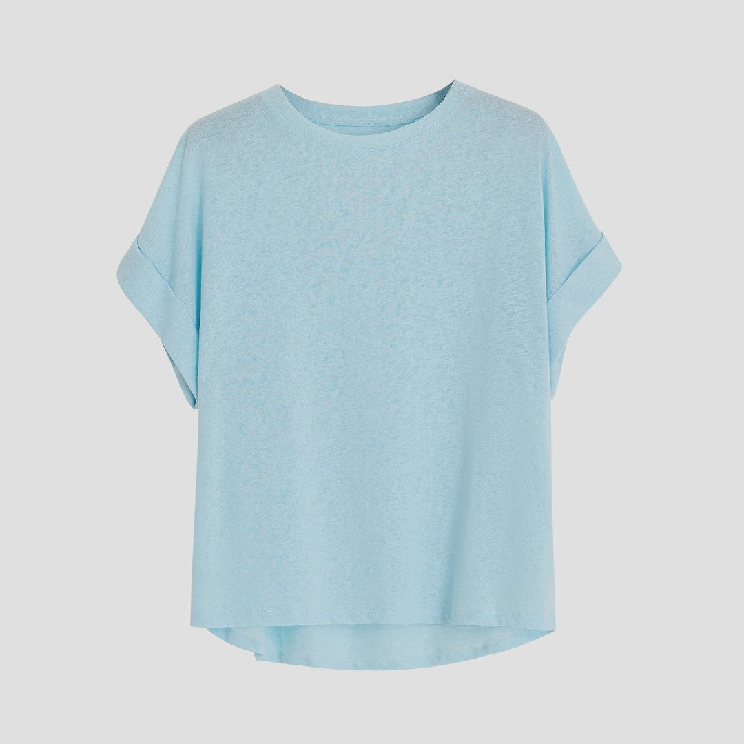 Mono Women's Cotton Linen Short Sleeve T-Shirt