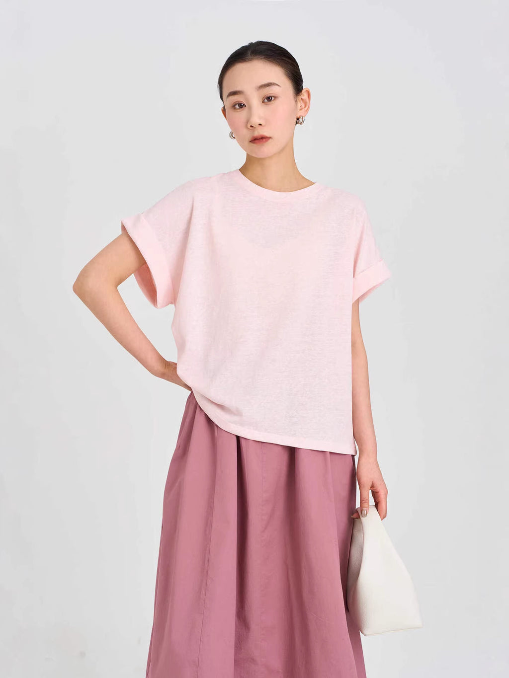 Mono Women's Cotton Linen Short Sleeve T-Shirt